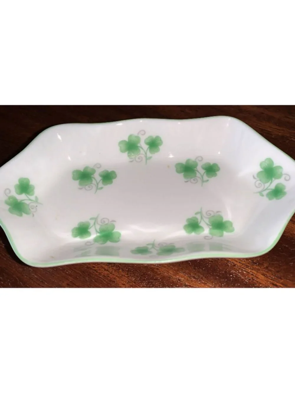 Vintage Crown Staffordshire, Fine Bone China, Shamrock Dish